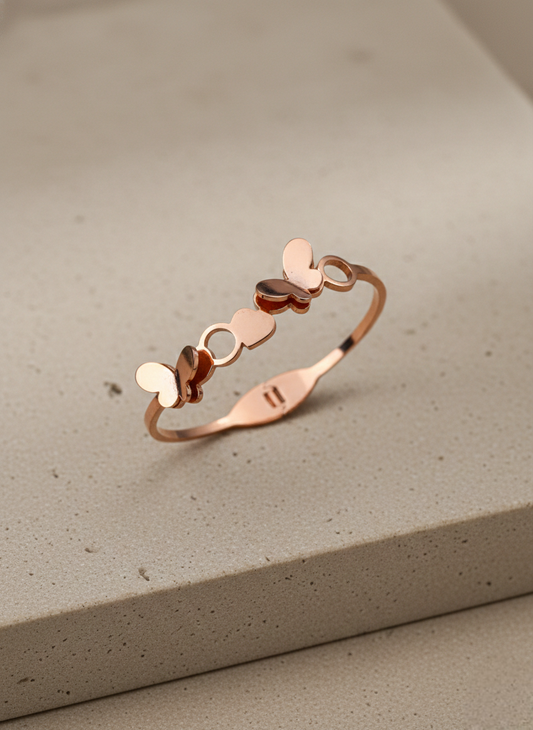 LZ-112 Minimalist Butterfly Bracelet in Rose Gold