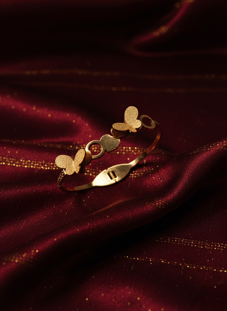 LZ-112 Minimalist Butterfly Bracelet in Rose Gold