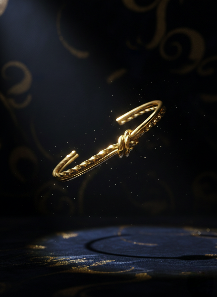 LZ-113 Eternal Knot Open Cuff Bangle