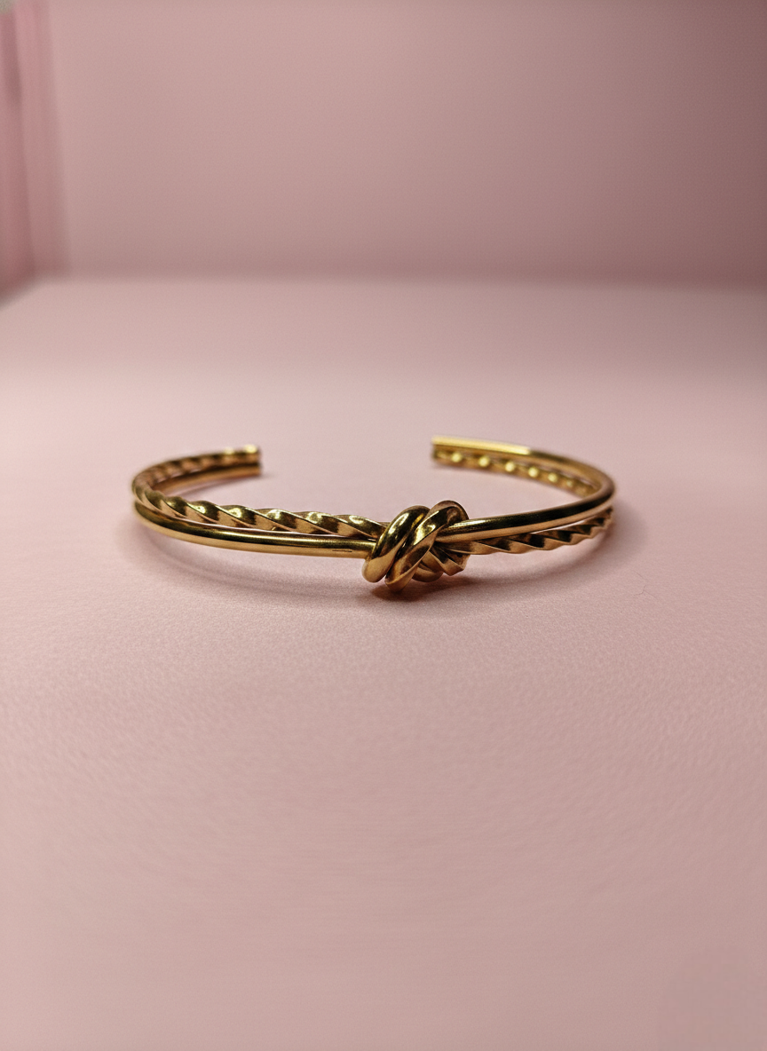 LZ-113 Eternal Knot Open Cuff Bangle