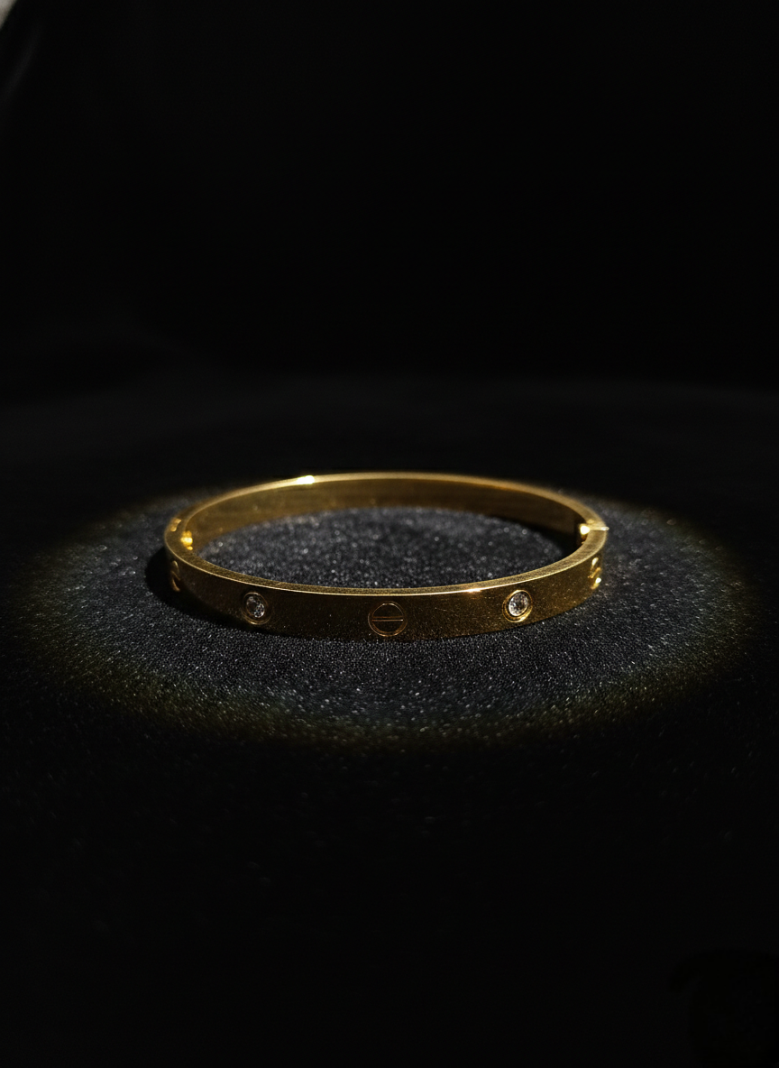LZ-114 Luxe Studded Anti-tarnish Bangle with Crystal Accents