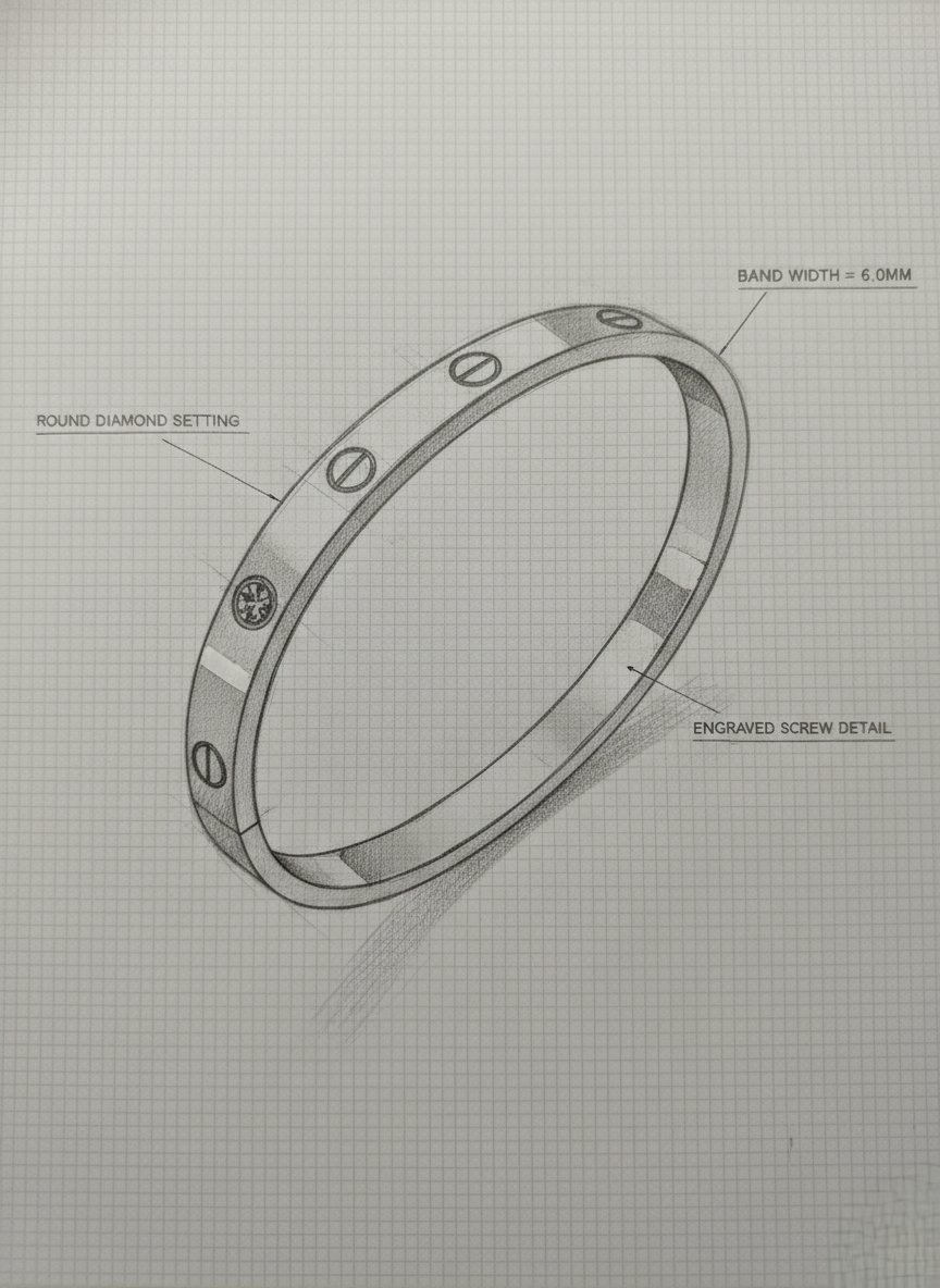 LZ-114 Luxe Studded Anti-tarnish Bangle with Crystal Accents