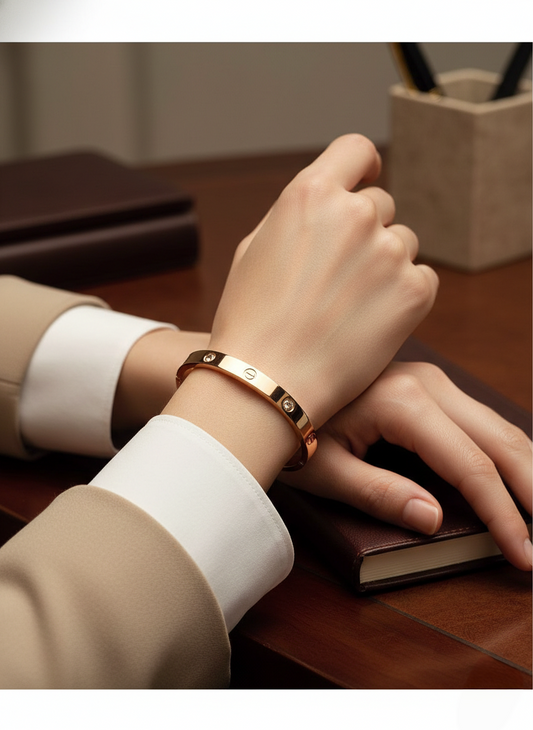 LZ-115 The Studded Bangle: Rose Gold Edition