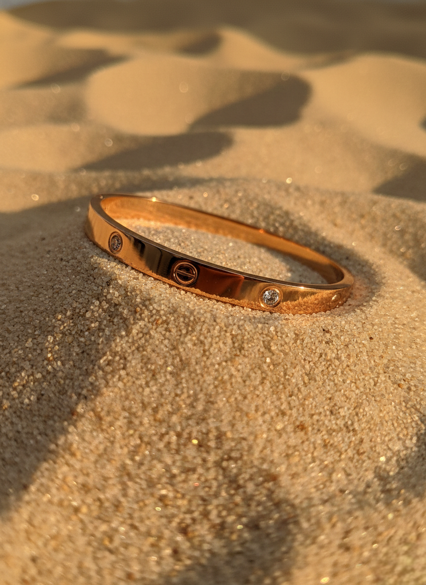 LZ-115 The Studded Bangle: Rose Gold Edition
