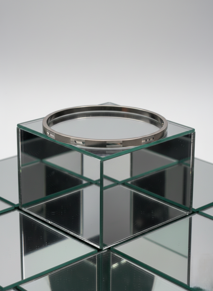 LZ-118 Linear Inlay Silver Bangle