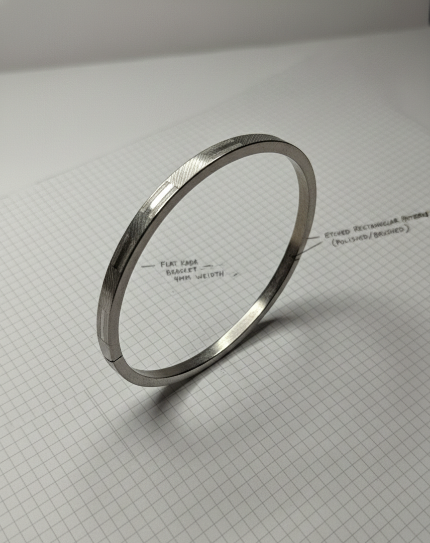 LZ-118 Linear Inlay Silver Bangle