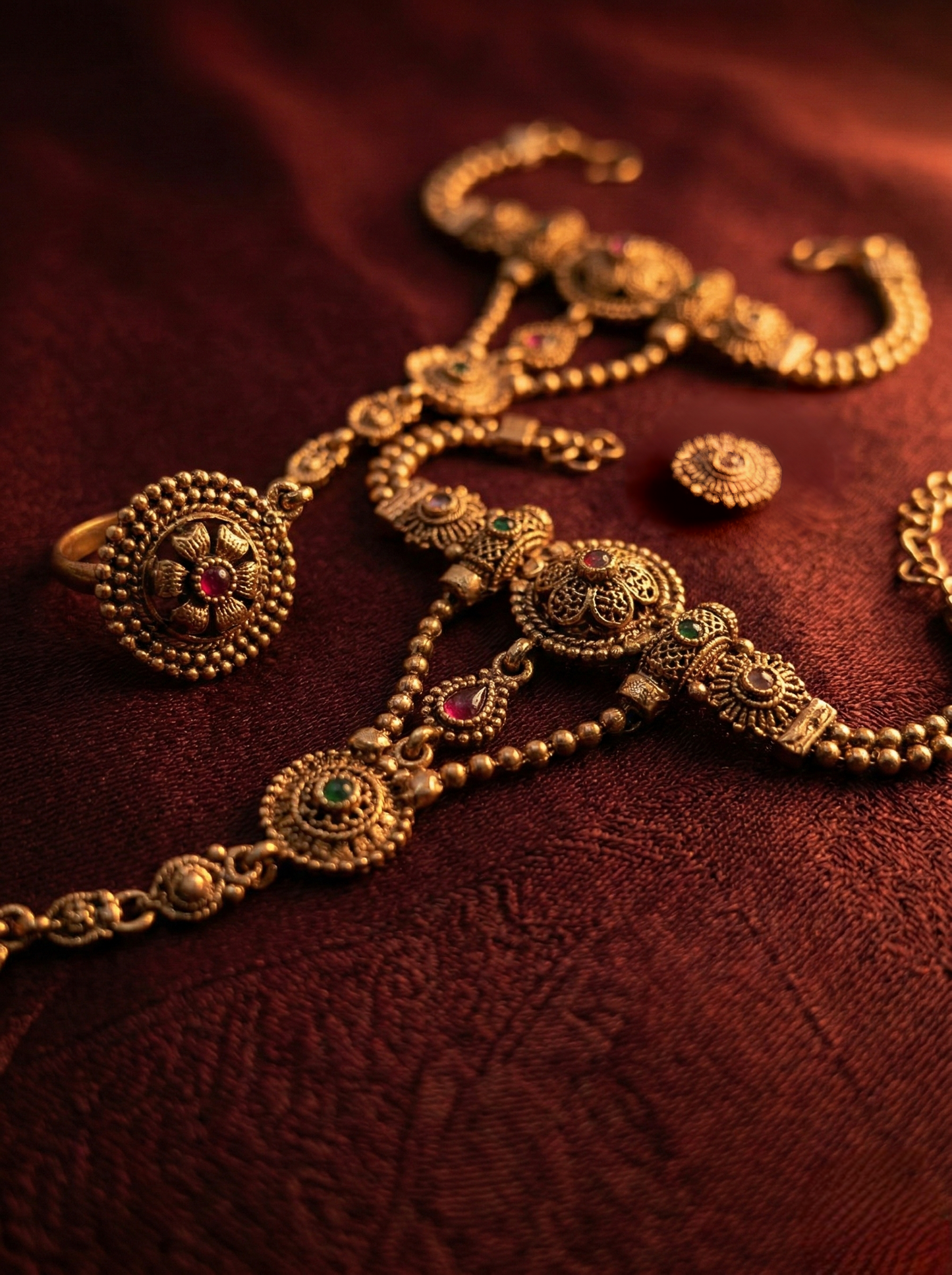 LZ-126 Elegant Floral Stone Bridal Hathphool