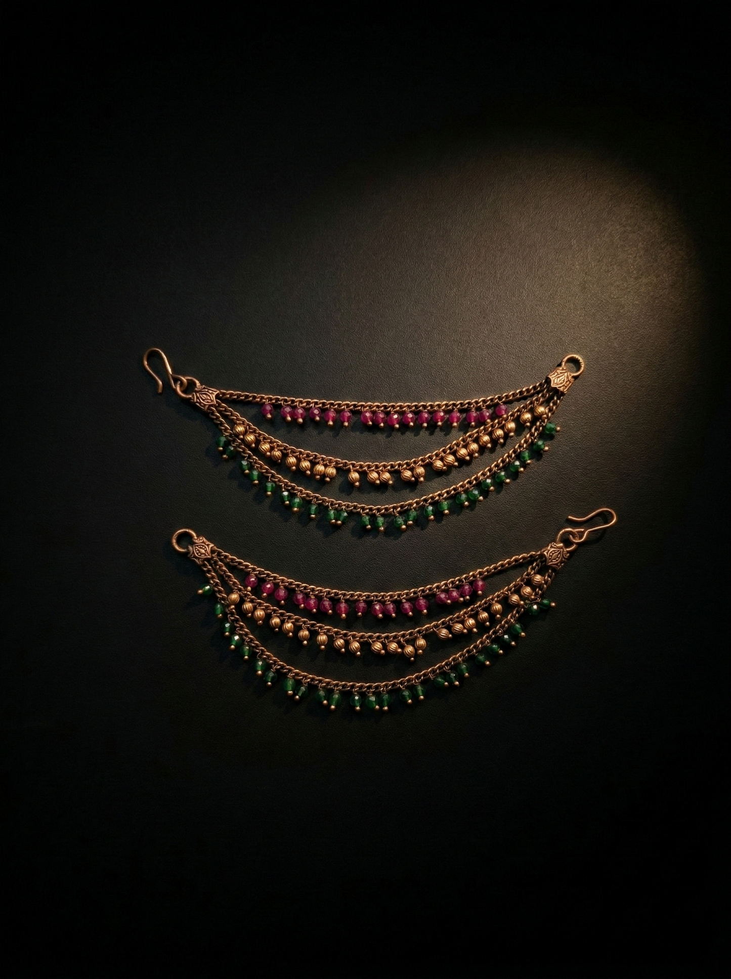 LZ-128 Traditional Multi-Layer Beaded Ear Chain
