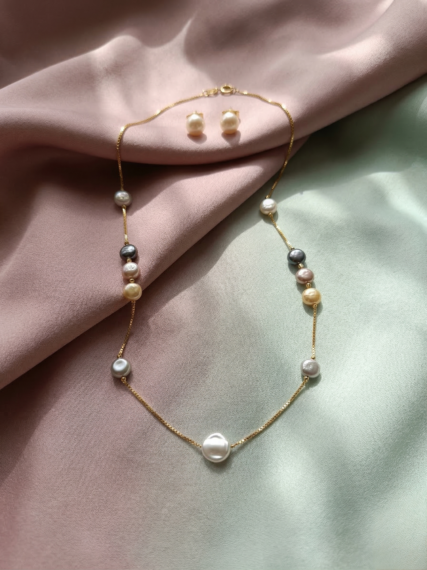 LZ-135 Pearl Beaded Long Necklace Set