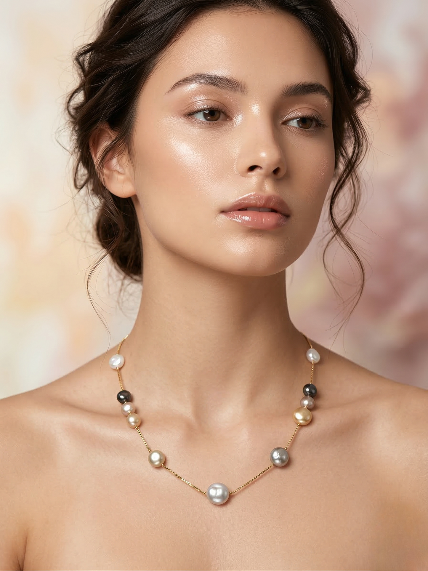 LZ-135 Pearl Beaded Long Necklace Set
