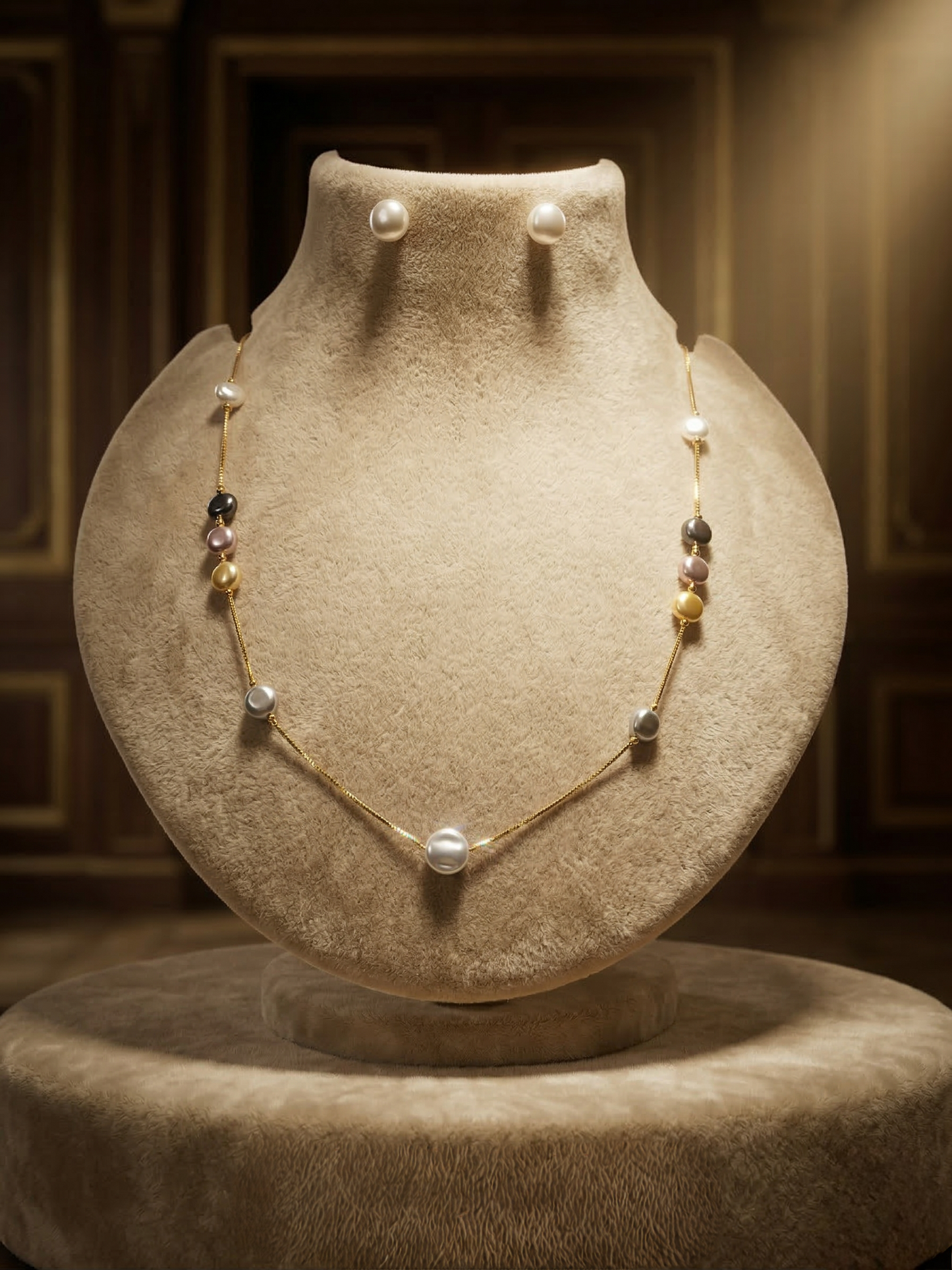 LZ-135 Pearl Beaded Long Necklace Set
