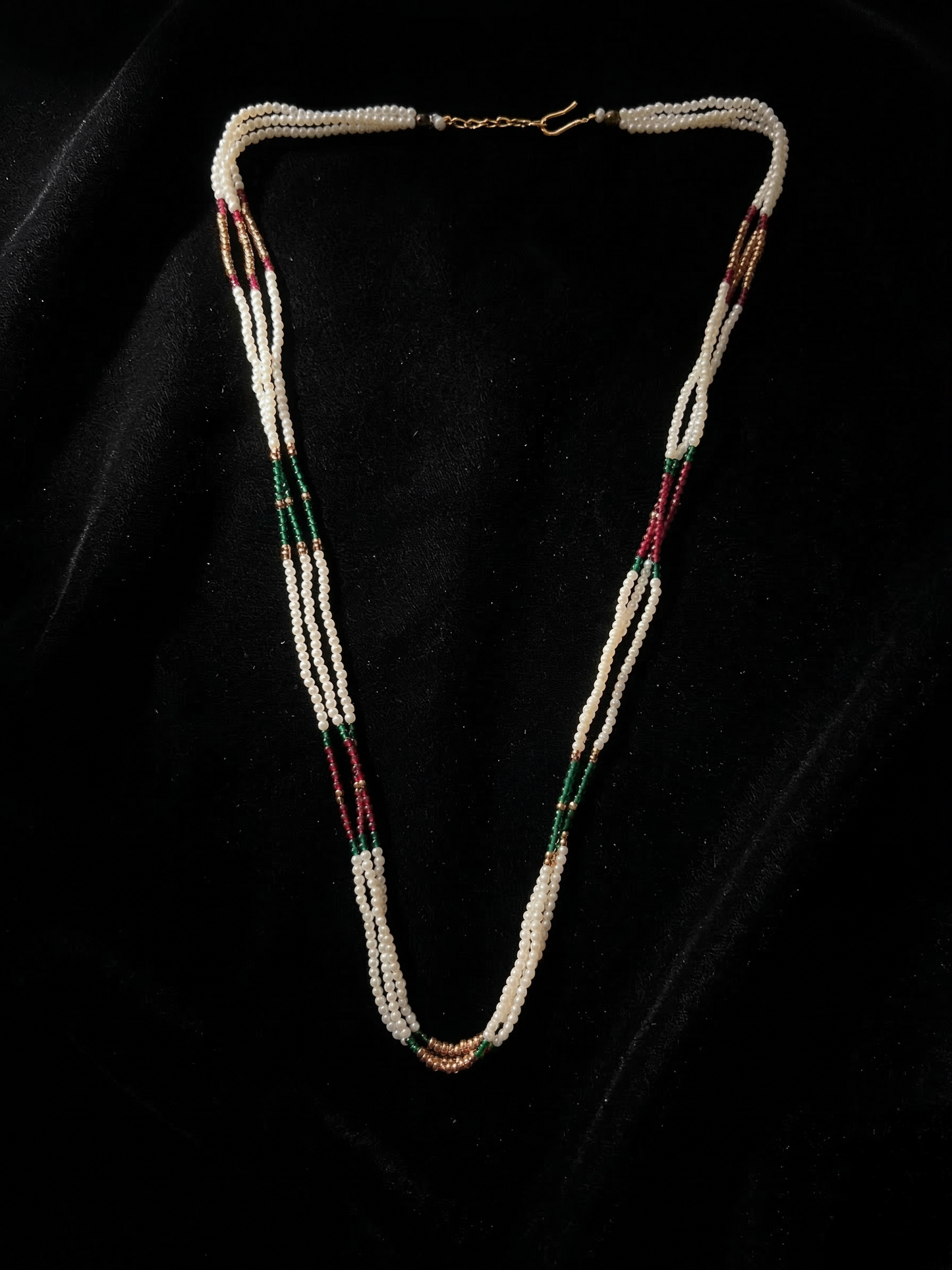 LZ-145 Elegant Multicolor Pearl Beaded Necklace – Traditional Long Necklace