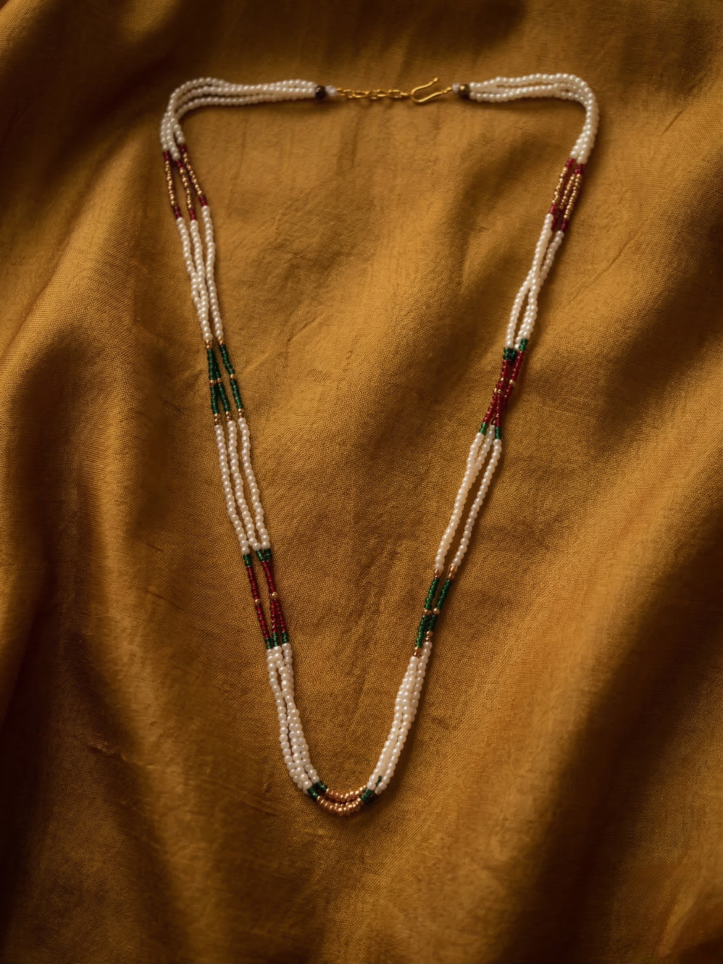 LZ-145 Elegant Multicolor Pearl Beaded Necklace – Traditional Long Necklace