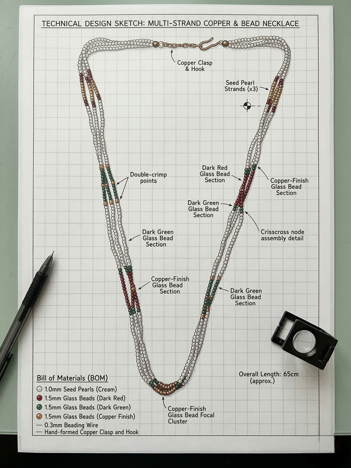 LZ-145 Elegant Multicolor Pearl Beaded Necklace – Traditional Long Necklace
