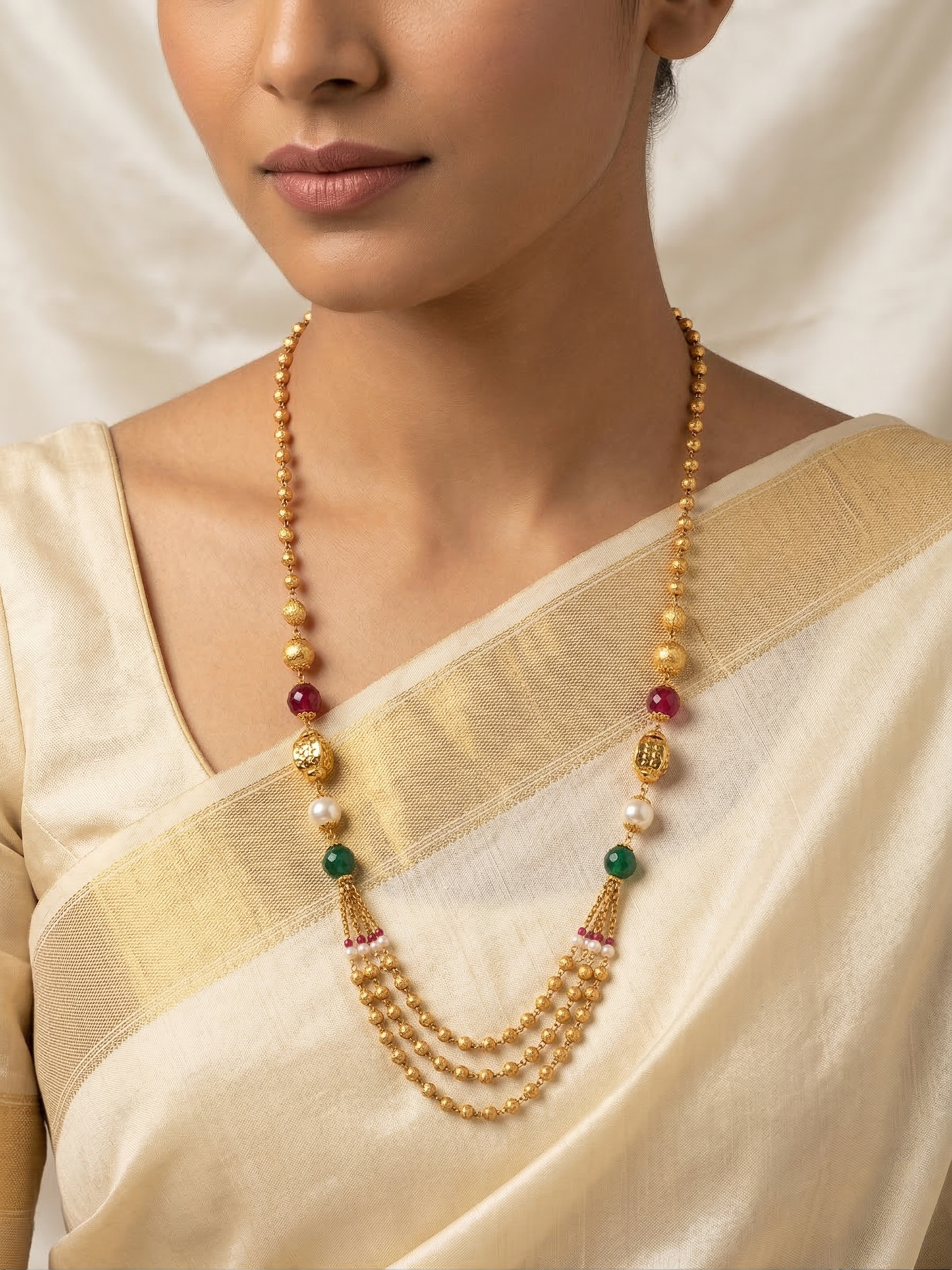 LZ-146 Traditional Multicolor Beaded Long Necklace