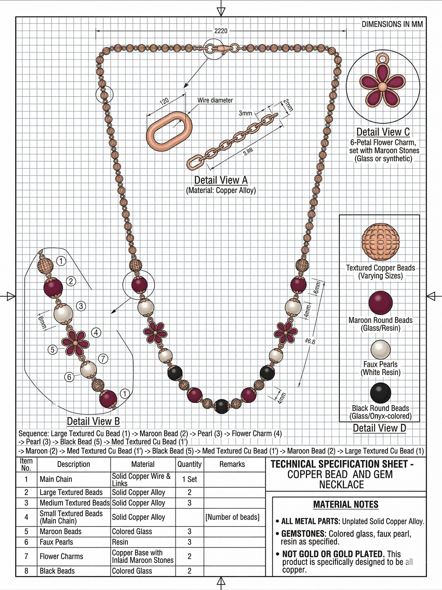 LZ-147 Elegant Multicolor Beaded Floral Necklace
