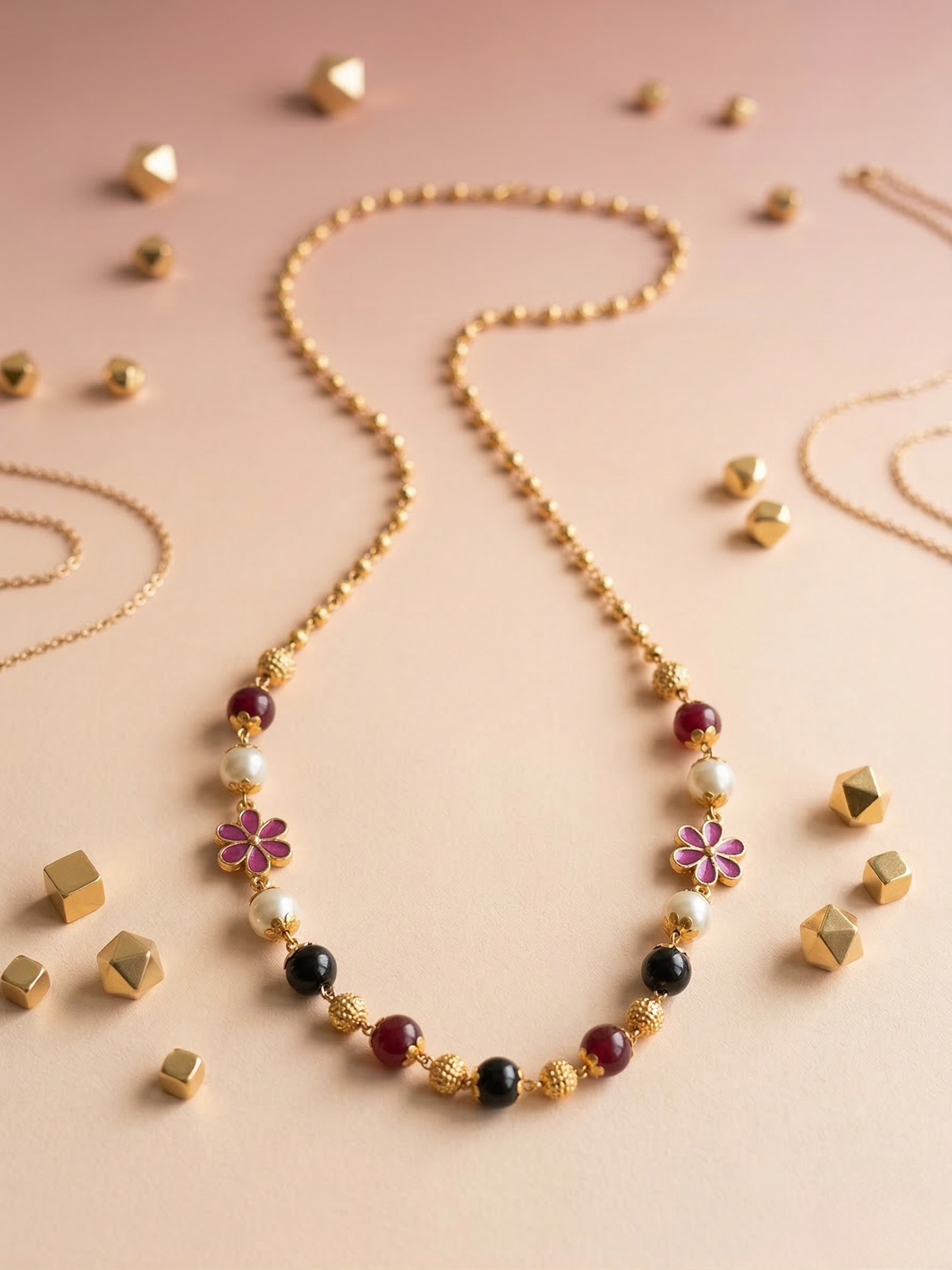 LZ-147 Elegant Multicolor Beaded Floral Necklace