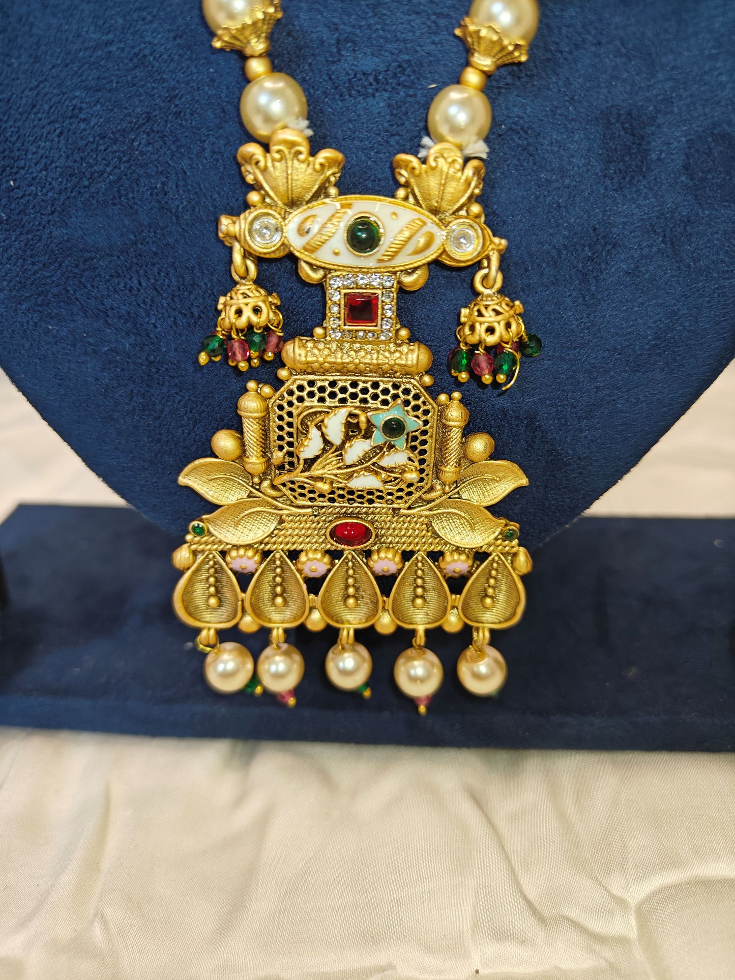 LZ-08 Temple Necklace Set with Matching Earrings