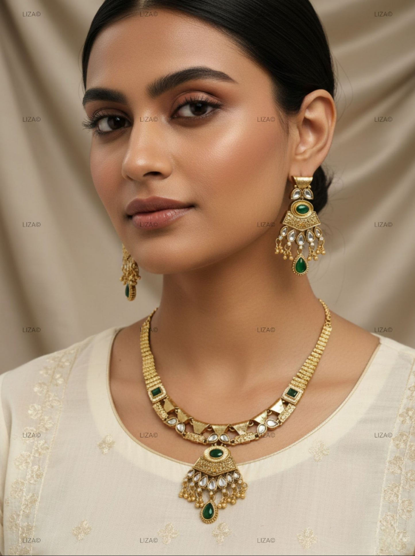 LZ-60 Antique Kundan Choker Set