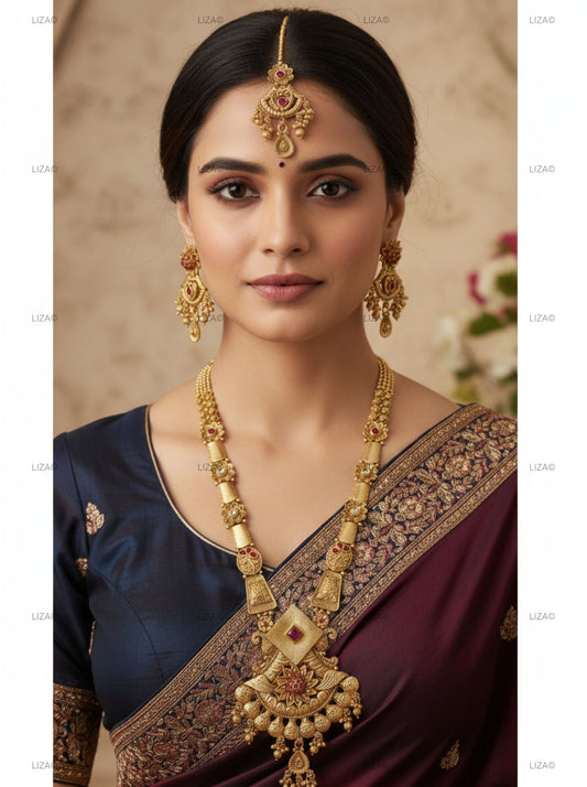 LZ-69 Royal Antique Finish Statement Necklace Set