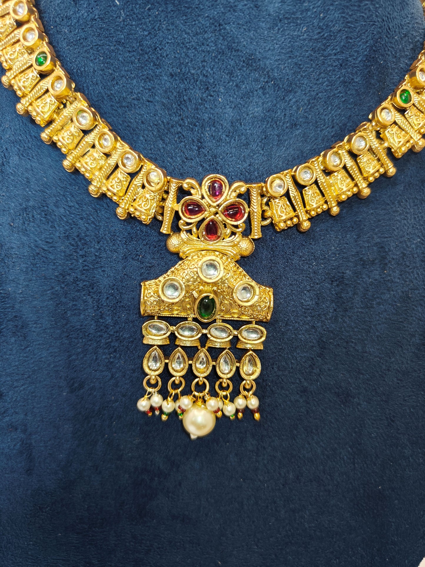 LZ-13 Traditional Kundan Necklace Set with Earrings
