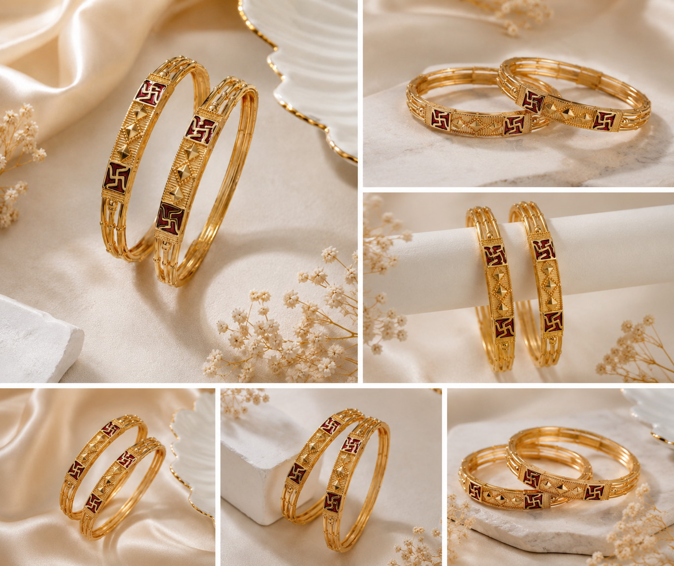LZ-192 Shubh Swastik Heritage Bangles – Set of 2