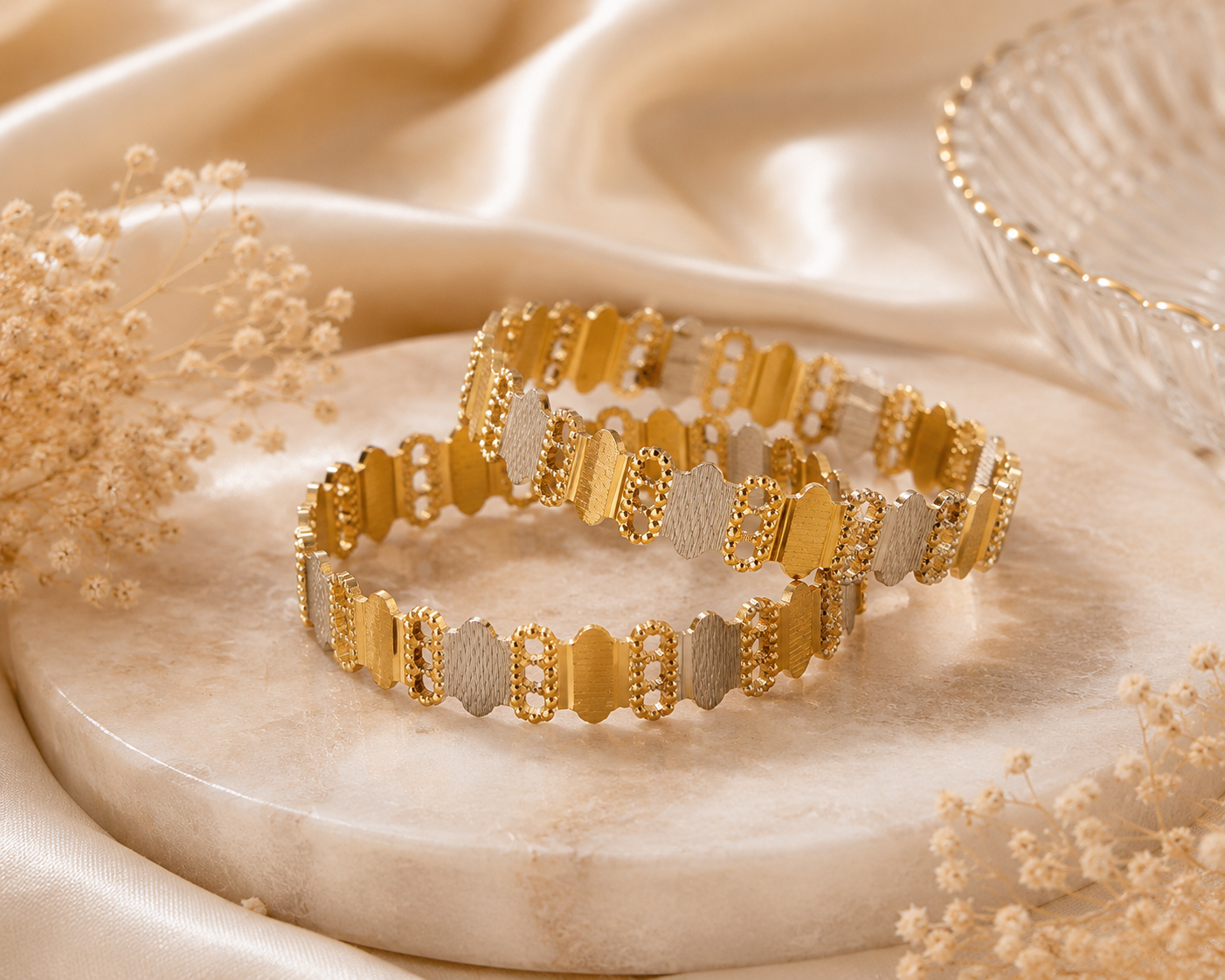 LZ-194 Avira Dual-Tone Designer Bangles – Set of 2