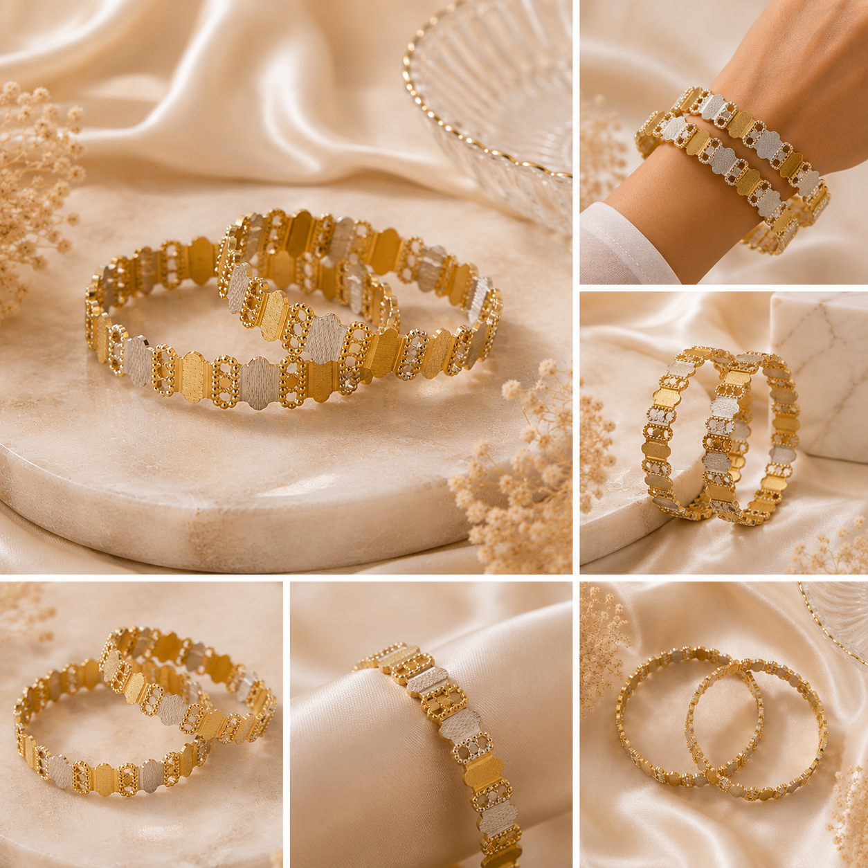 LZ-194 Avira Dual-Tone Designer Bangles – Set of 2