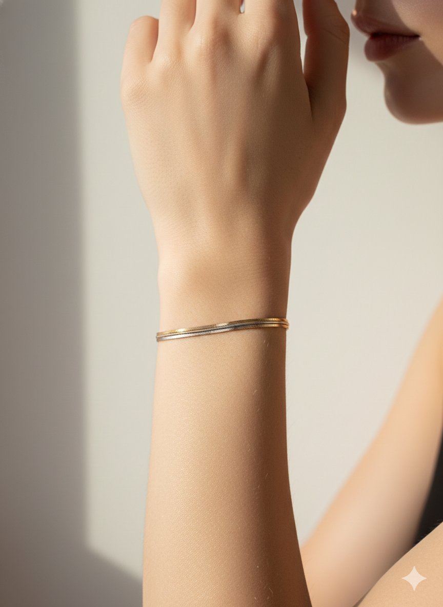 LZ-110 Minimalist Layered Cuff Bracelet