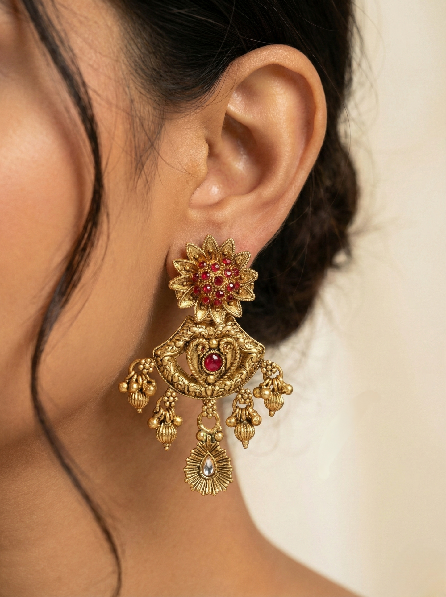 LZ-69 Royal Antique Finish Statement Necklace Set