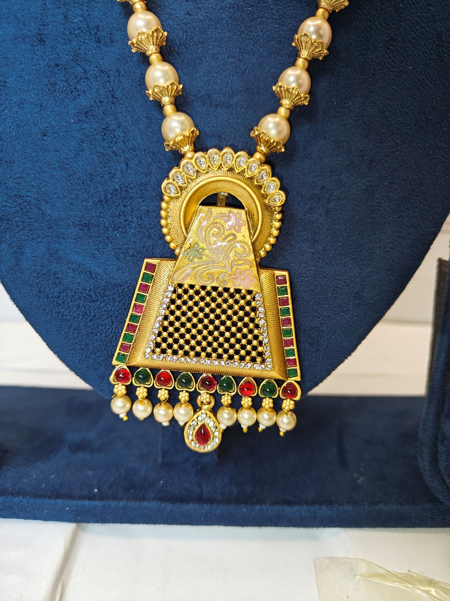 LZ-09 Copper Rani Haar Necklace Set with Jhumka Earrings