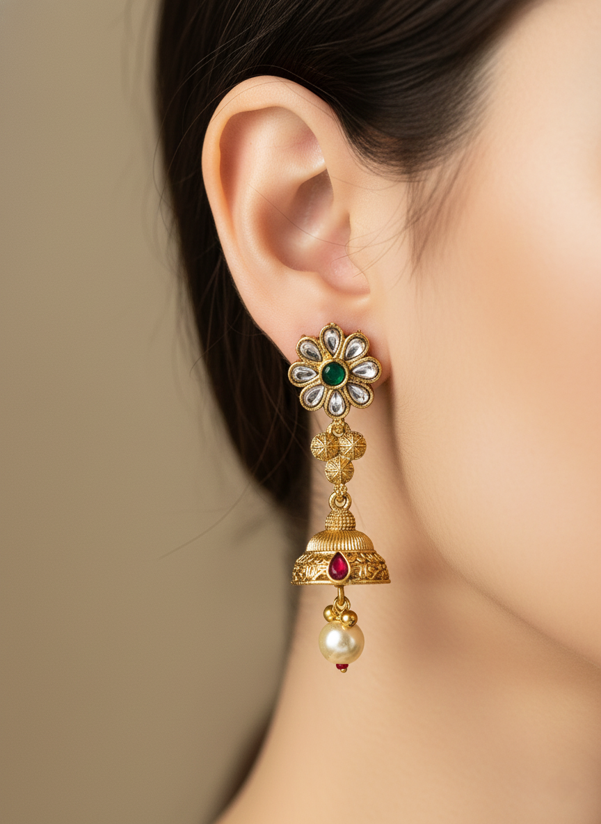 LZ-20 Traditional Gold Plated Kundan Choker Necklace Set