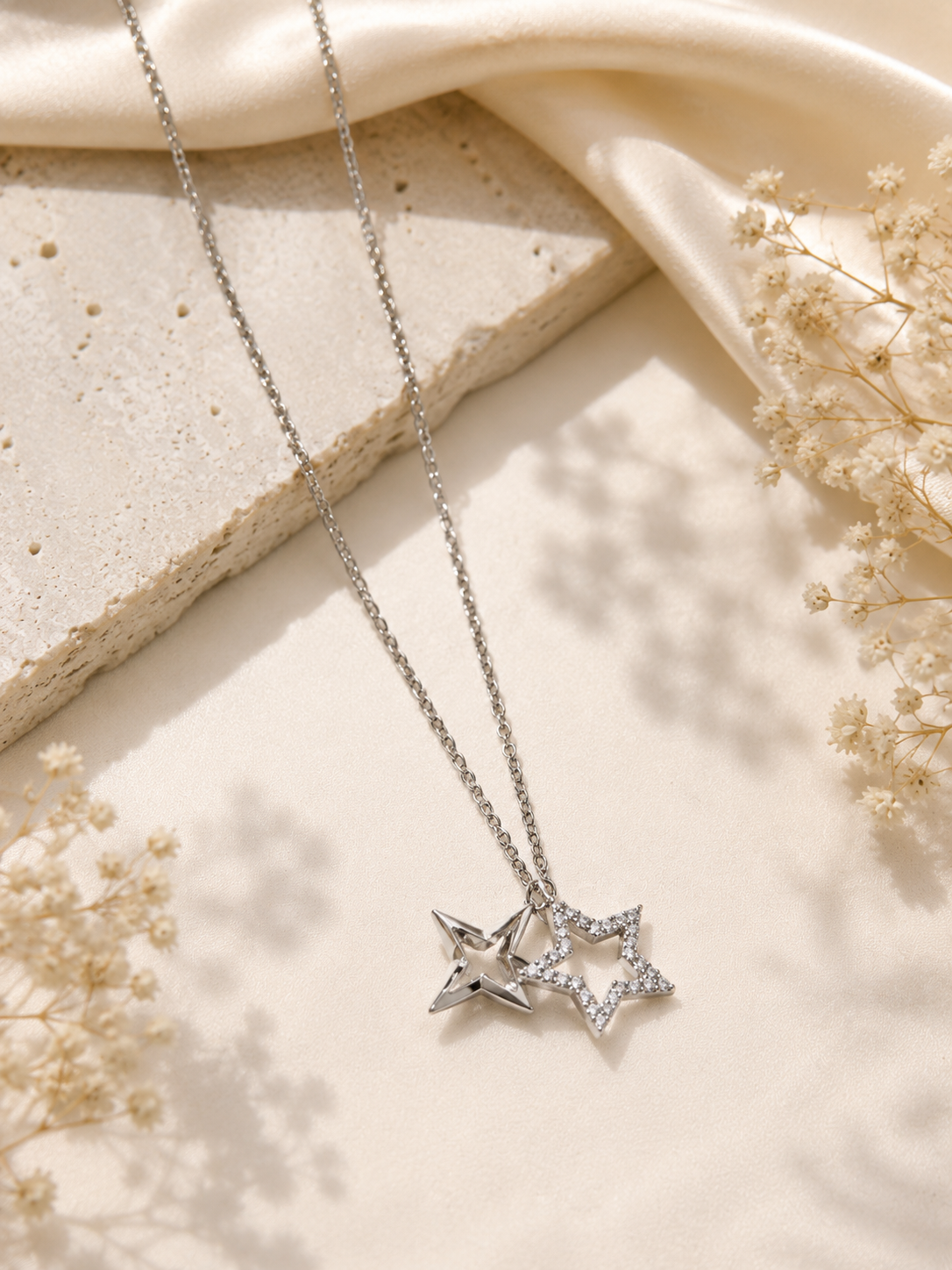 LZ-184 Celestial Duo Star Necklace