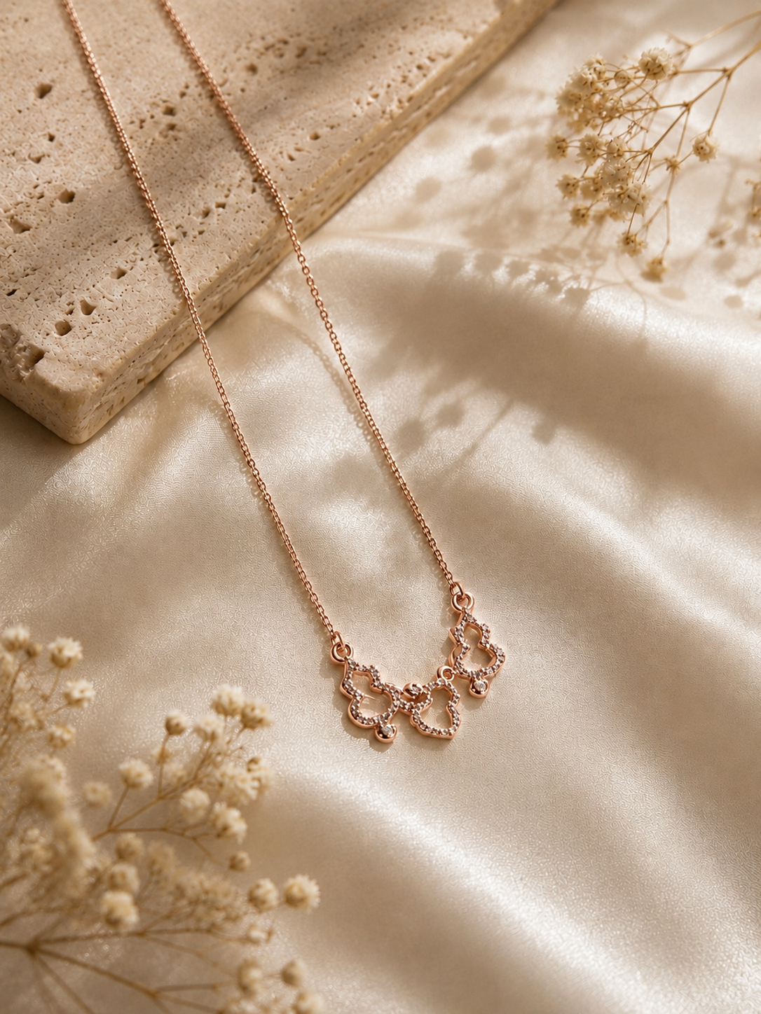 LZ-182 Rosé Flutter Butterfly Necklace