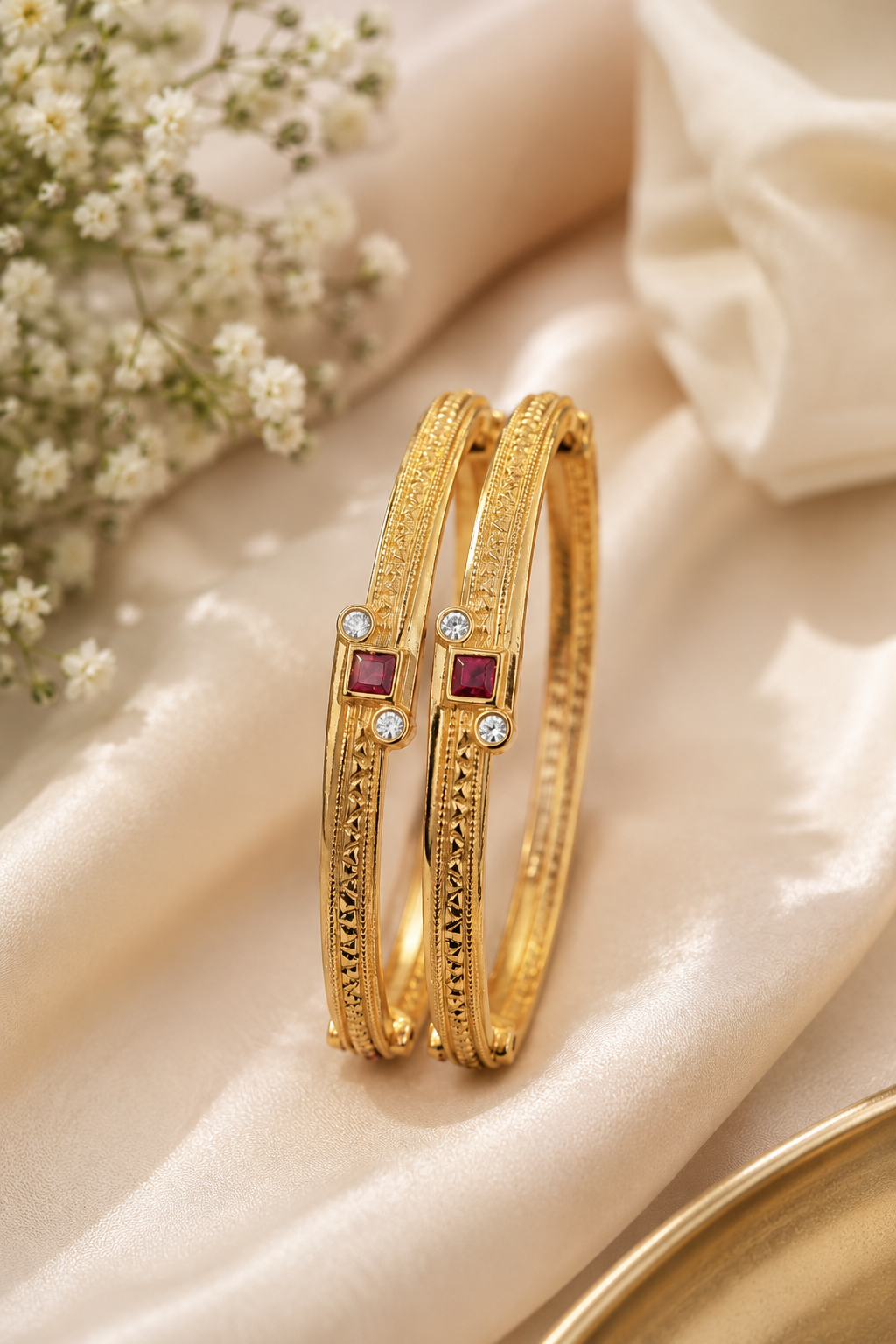 LZ-188 Ruby Radiance Classic Bangles