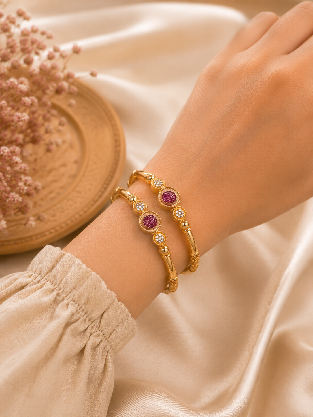 LZ-189 Rivana Ruby Sparkle Bangle