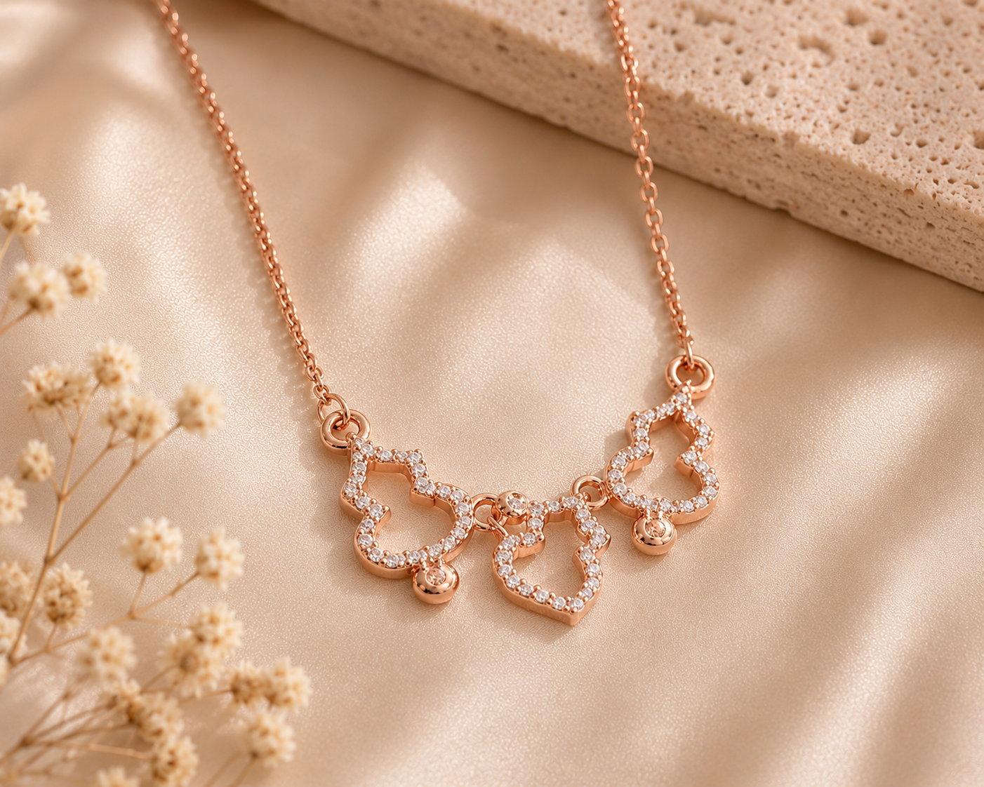 LZ-182 Rosé Flutter Butterfly Necklace