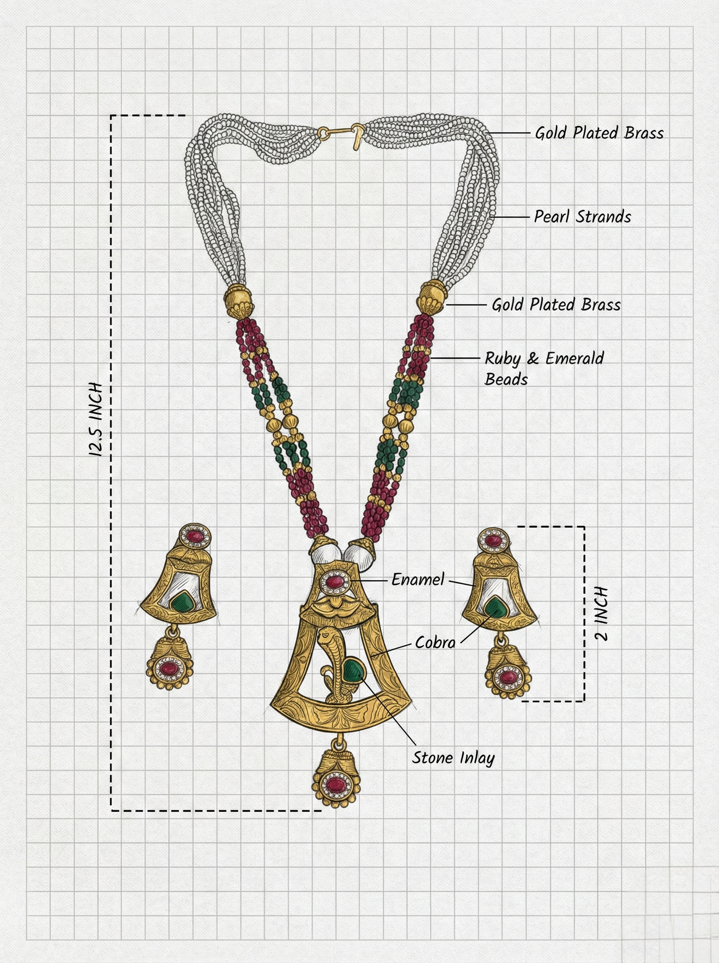 LZ-65 Traditional Gold Plated Peacock Pendant Set