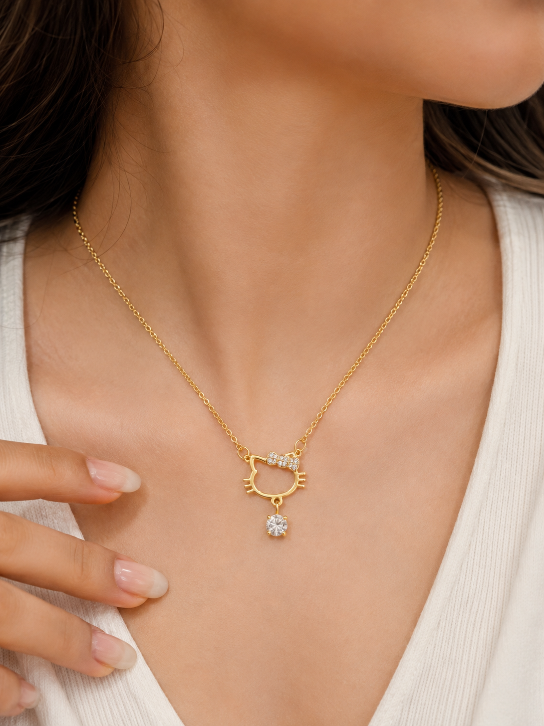 LZ-161 Gold-Plated Stylish Pendant Necklace for Women | Elegant Charm Chain Necklace for Party, Casual, Office & Festive Wear