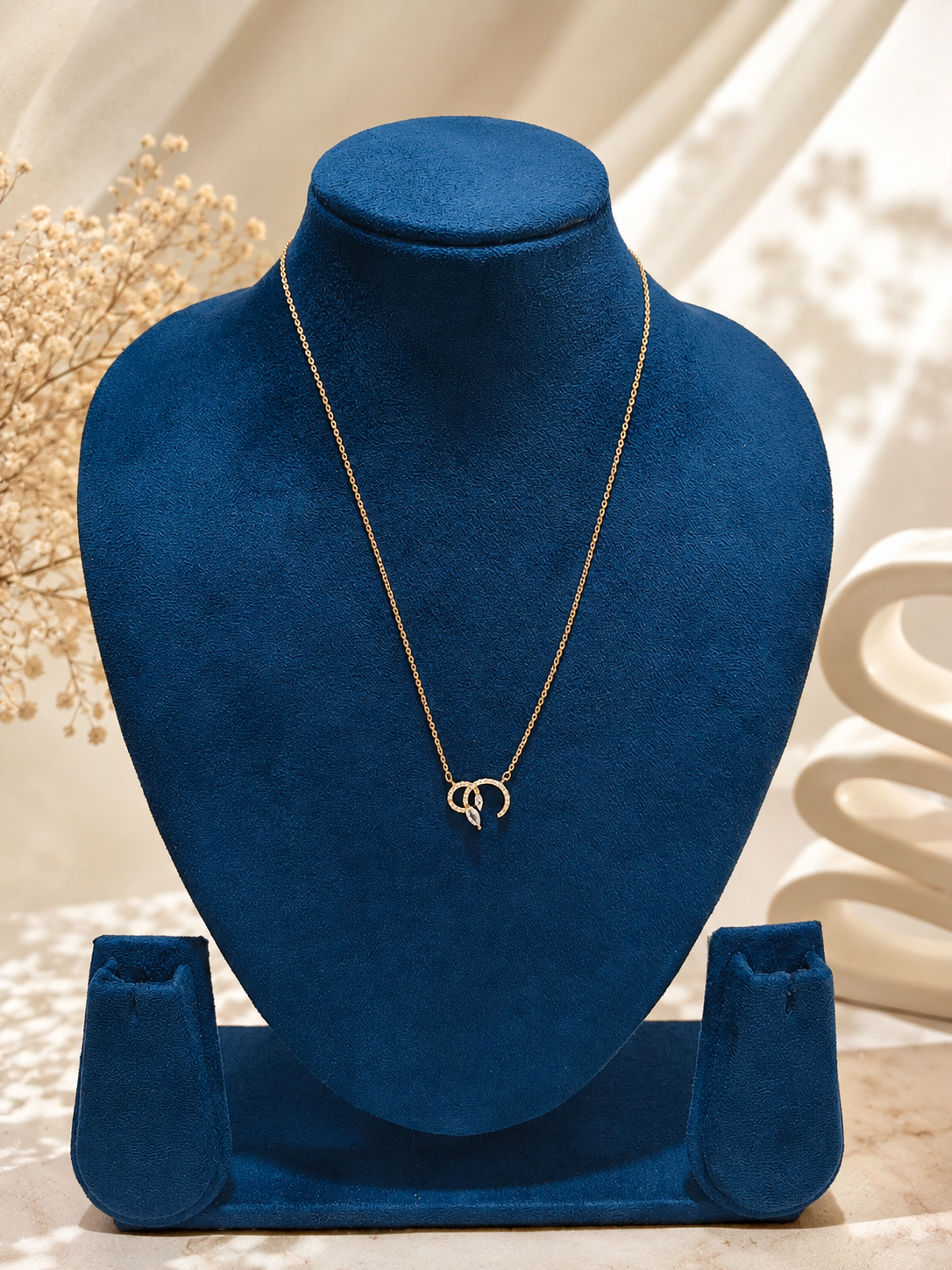 LZ-163 Gold-Plated Leaf Design Pendant Necklace for Women | Elegant Floral Inspired Chain Necklace for Party, Casual, Office & Festive Wear