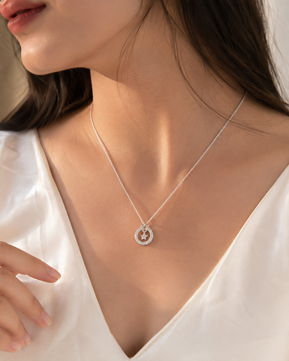 LZ-176 Astra Halo Star Pendant Necklace