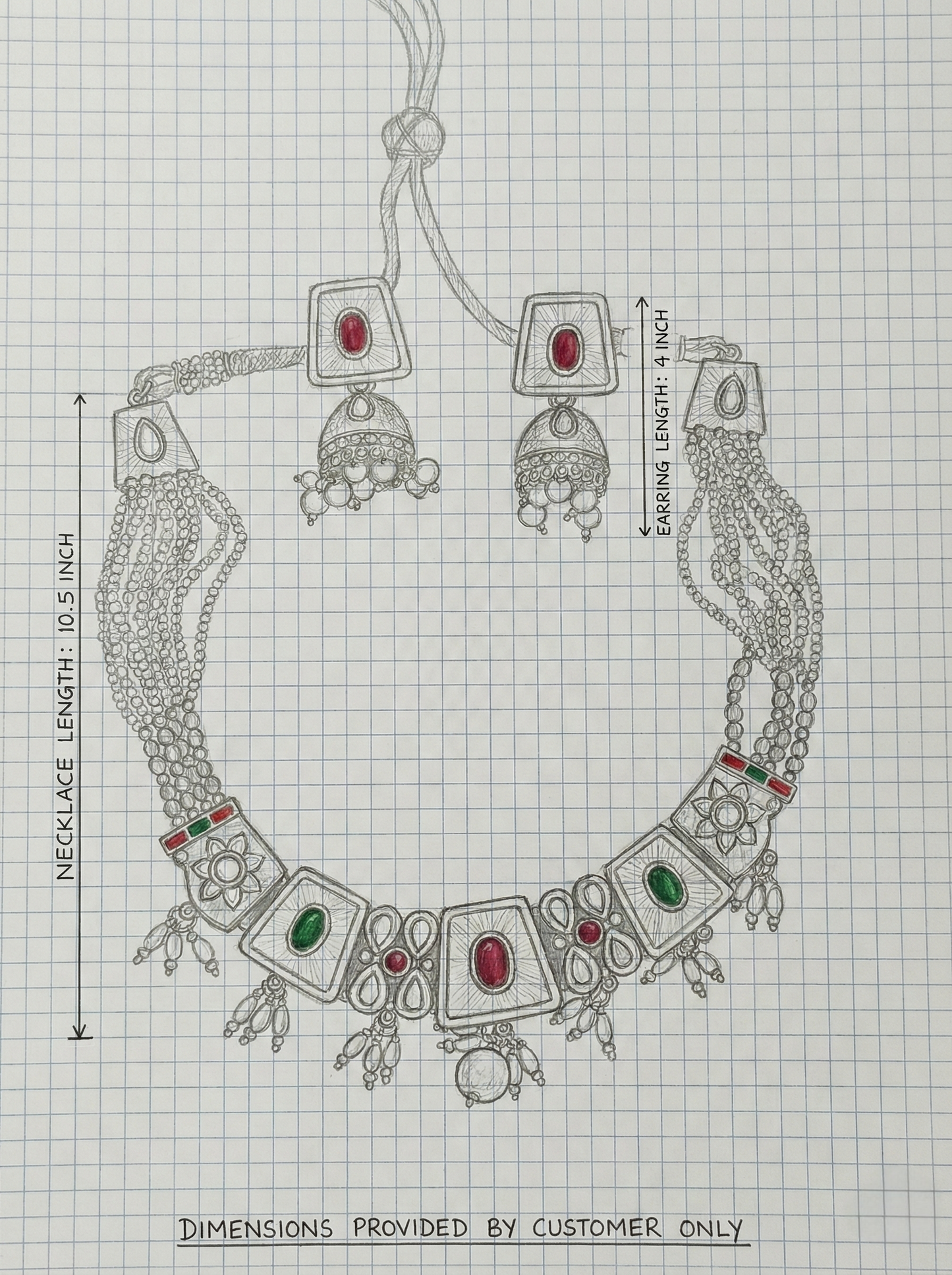 LZ-17 Pearl Kundan Necklace Set with Jhumka Earrings